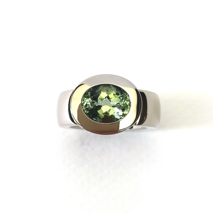 Jochen Pohl JOCHEN POHL Ring 750/- WG Turmalin hellgrün 2,91ct RW 54 - Bild 5 