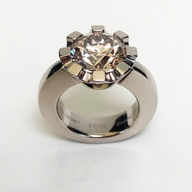 Jochen Pohl JOCHEN POHL Ring 750/- WG Diamant im "Old Mine" Schliff 5,08 ct RW 54 - Bild 4 