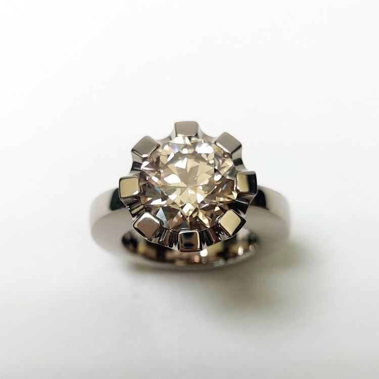 Jochen Pohl JOCHEN POHL Ring 750/- WG Diamant im "Old Mine" Schliff 5,08 ct RW 54 - Bild 3 