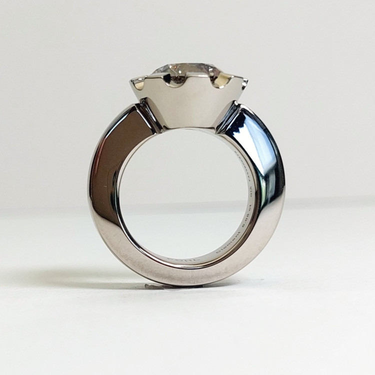 Jochen Pohl JOCHEN POHL Ring 750/- WG Diamant im "Old Mine" Schliff 5,08 ct RW 54 - Bild 5 