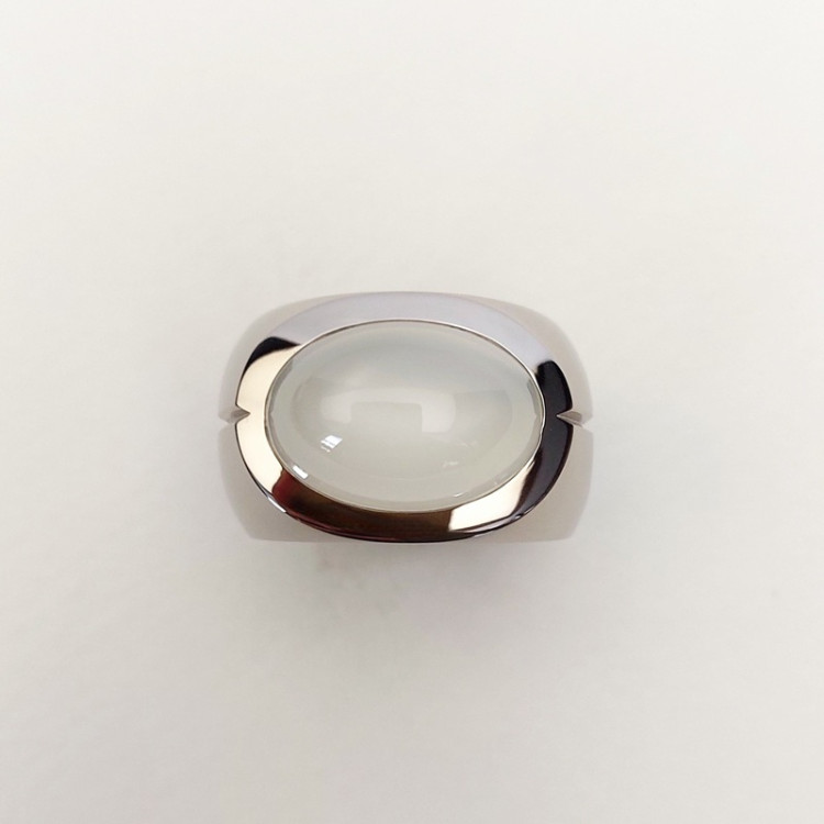 Jochen Pohl JOCHEN POHL Ring 750/- WG Mondstein Cabochon 12,37 ct RW 54,5 - Bild 3 