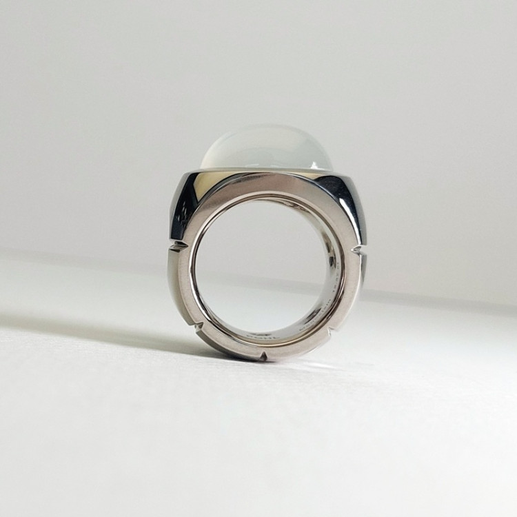 Jochen Pohl JOCHEN POHL Ring 750/- WG Mondstein Cabochon 12,37 ct RW 54,5 - Bild 5 
