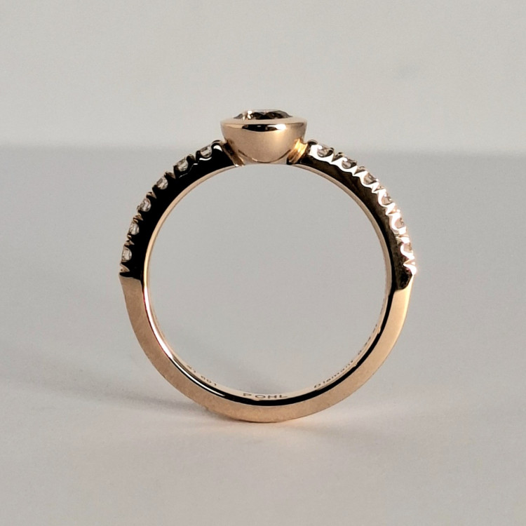 Jochen Pohl JOCHEN POHL Ring 750/- RG Diamanten im Brillant Schliff "Fancy Brown" 0,34 ct und 0,2 ct RW 54,5 - Bild 4 