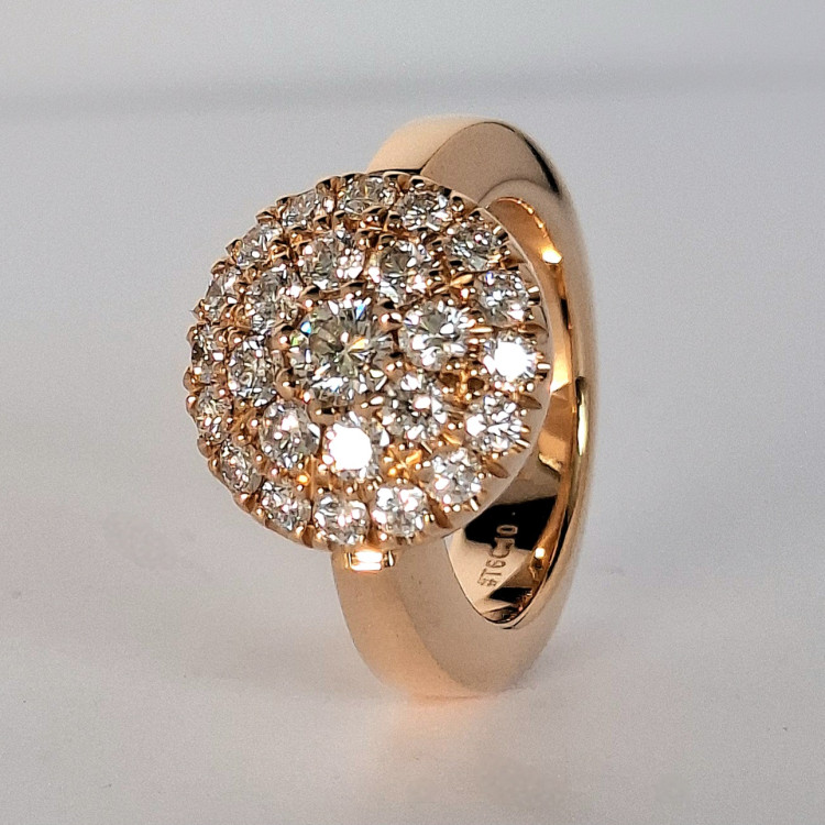 Ringe, Roségold,  Jochen Pohl JOCHEN POHL Ring 750/-RG Diamanten im Brillantschliff G IF 1,46 ct RW 53 