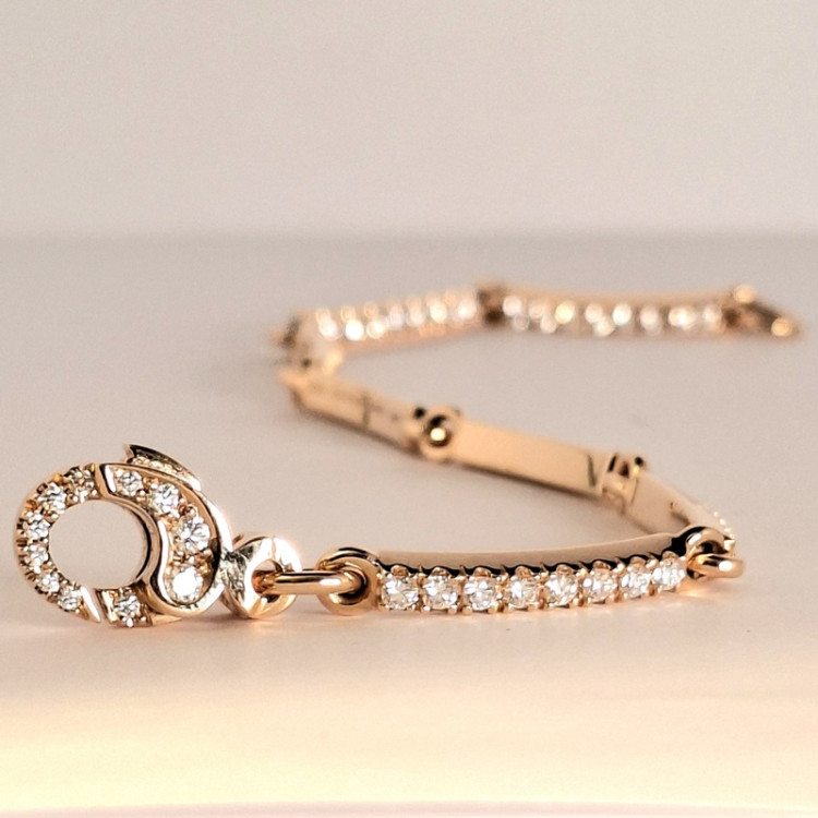 Jochen Pohl JOCHEN POHL Armband 750/-RG Diamanten im Brillantschliff G IF 2,24 ct 18,9 cm - Bild 4 