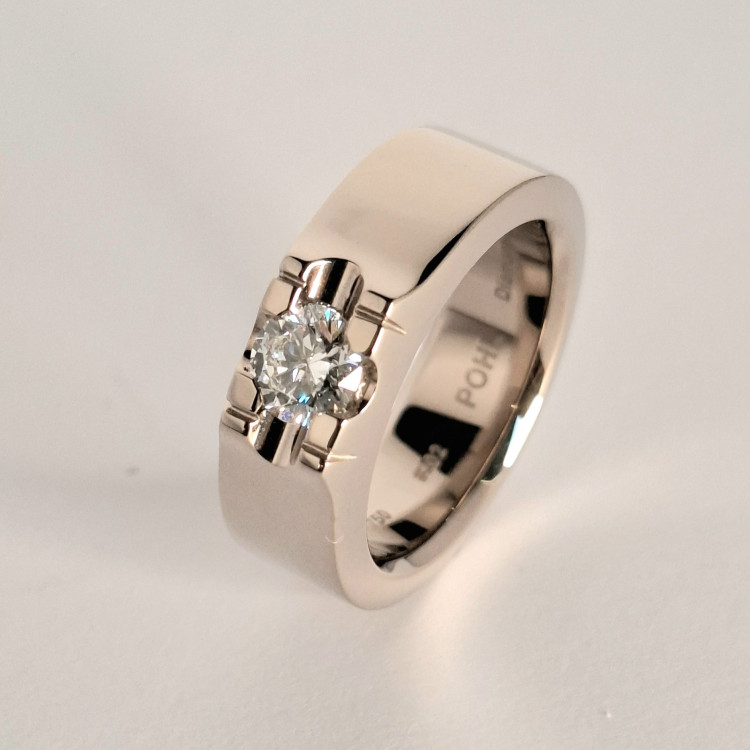 Jochen Pohl JOCHEN POHL Ring 750/- WG Diamant im Brillantschliff D vvs1 0,60ct RW 55 - Bild 3 