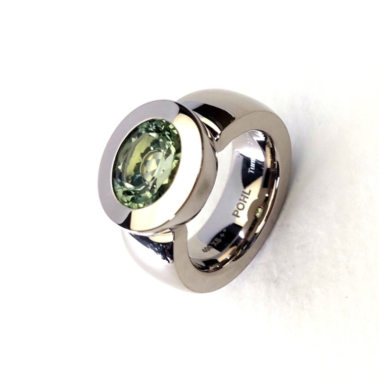 Weißgold,  Jochen Pohl JOCHEN POHL Ring 750/- WG Turmalin hellgrün 2,91ct RW 54 