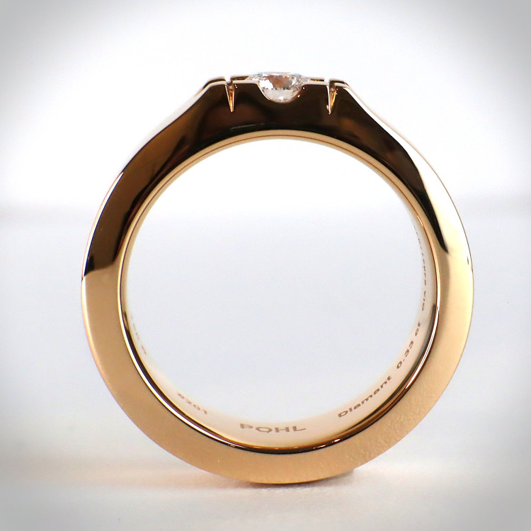 Jochen Pohl JOCHEN POHL Ring 750/- RG Diamant im Brillantschliff D vvs1 0,33ct RW 55 - Bild 3 