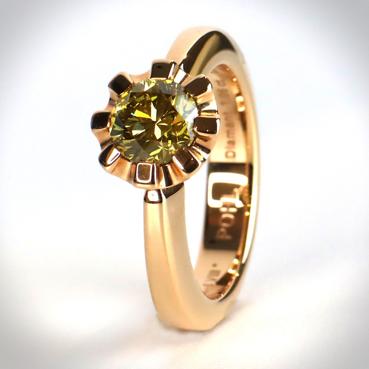 Jochen Pohl JOCHEN POHL Ring 750/- RG Diamant im Brillantschliff gelb 1,06 ct RW 54 - Bild 5 