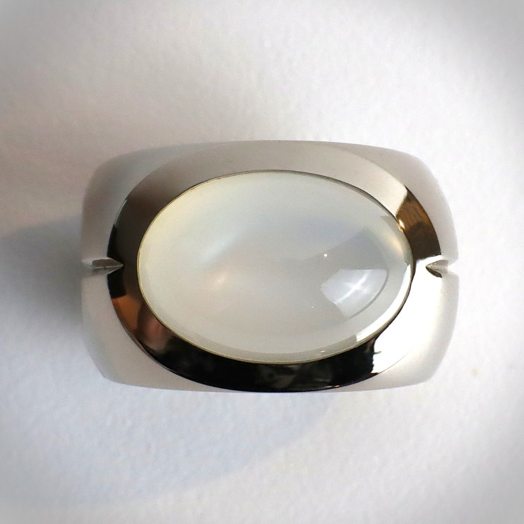 Jochen Pohl JOCHEN POHL Ring 750/- WG Mondstein Cabochon 12,37 ct RW 54,5 - Bild 4 
