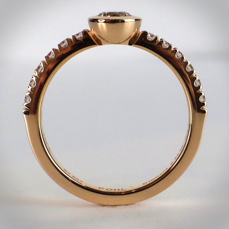 Jochen Pohl JOCHEN POHL Ring 750/- RG Diamanten im Brillant Schliff "Fancy Brown" 0,34 ct und 0,2 ct RW 54,5 - Bild 3 