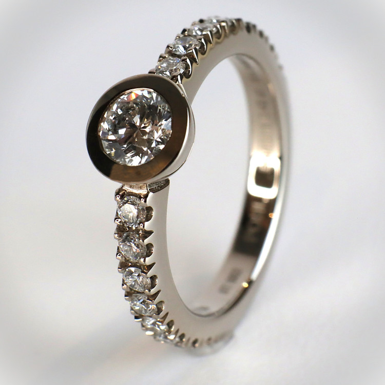 Ringe,  Jochen Pohl JOCHEN POHL Ring 750/-WG Diamanten im Brillantschliff 0,43 ct + 0,44 ct G IF RW 54,5 