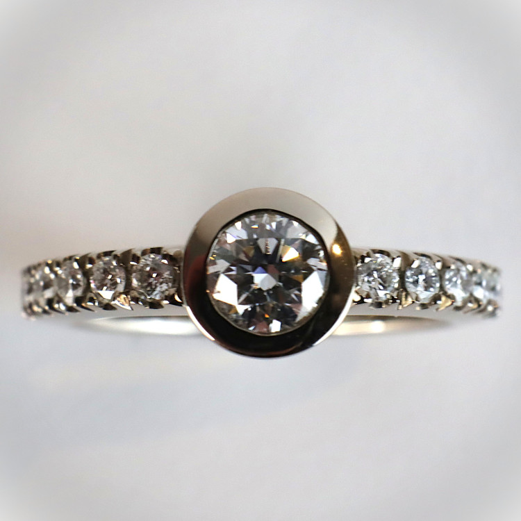Jochen Pohl JOCHEN POHL Ring 750/-WG Diamanten im Brillantschliff 0,43 ct + 0,44 ct G IF RW 54,5 - Bild 4 