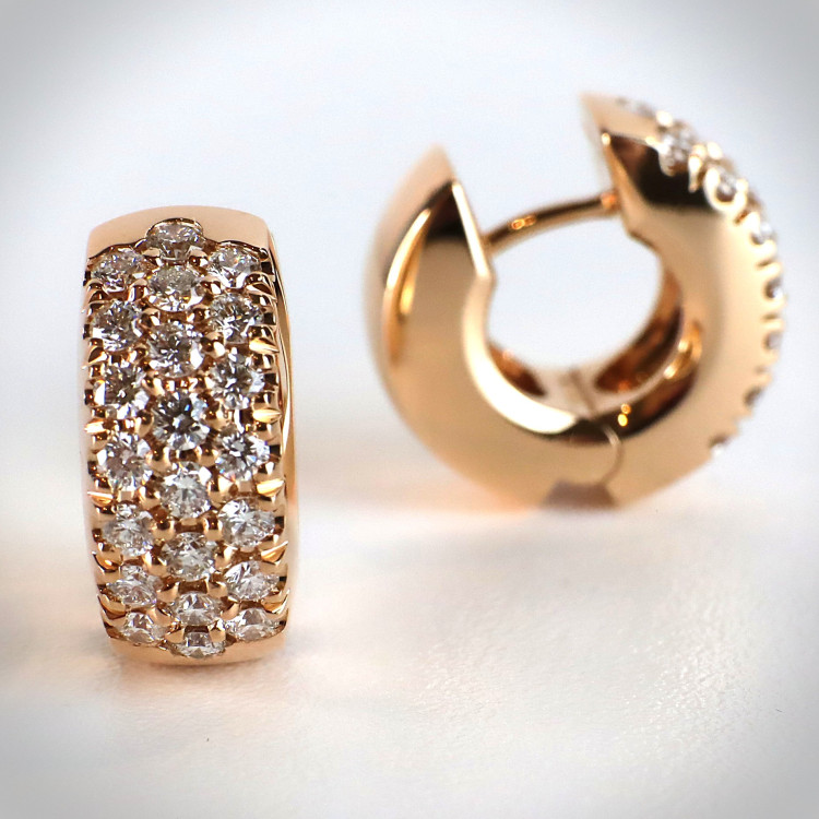 Ohrringe,  Jochen Pohl JOCHEN POHL Creolen 750/- Roségold mit Diamanten im Brillantschliff G IF 0,76 ct 