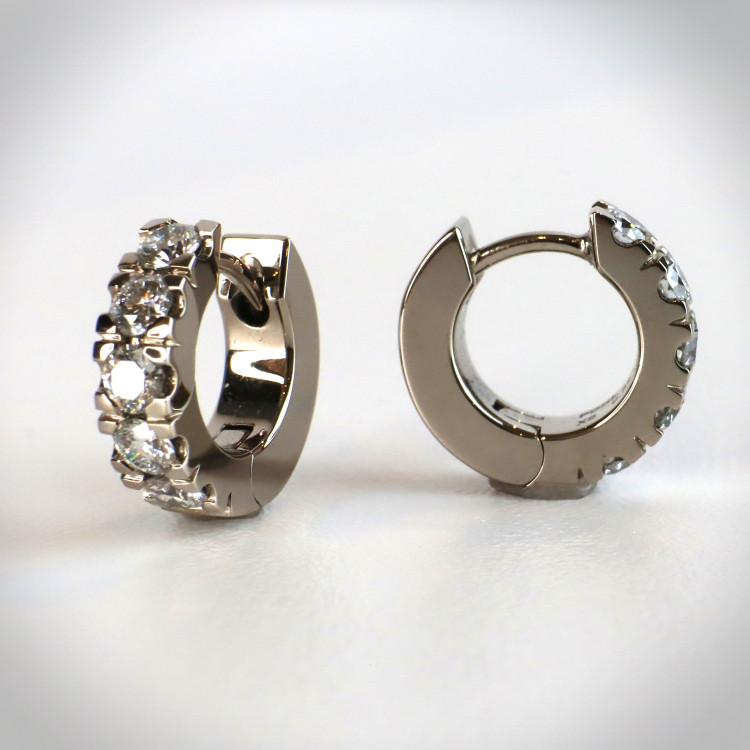 Ohrringe,  Jochen Pohl JOCHEN POHL Creolen 750/- Weißgold mit Diamanten im Brillantschliff G IF 0,76 ct 