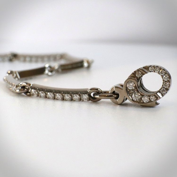 Armschmuck,  Jochen Pohl JOCHEN POHL Armband 750/-WG Diamanten im Brillantschliff G IF 1,97 ct 17,4 cm 