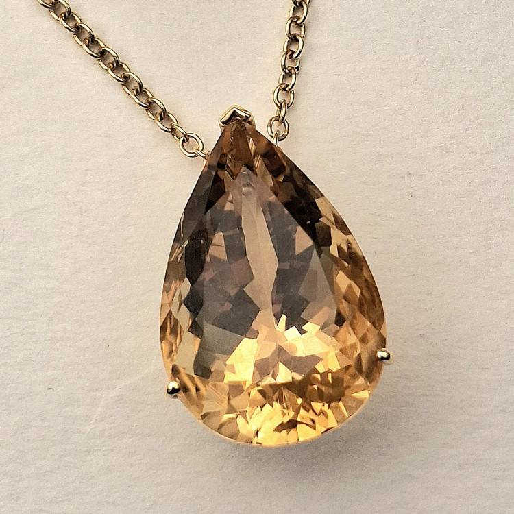 Catherine Sauvage Anhänger mit Kette 004-5085 750/-GG mit 1 Citrin-Tropfen Kettenlänge: ca. 43 cm - Bild 3 