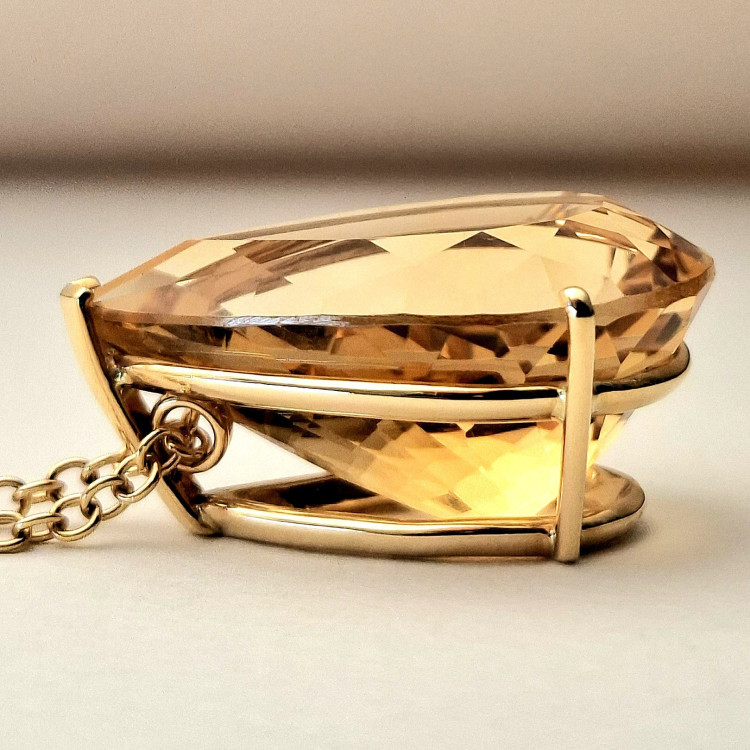 Catherine Sauvage Anhänger mit Kette 004-5085 750/-GG mit 1 Citrin-Tropfen Kettenlänge: ca. 43 cm - Bild 4 